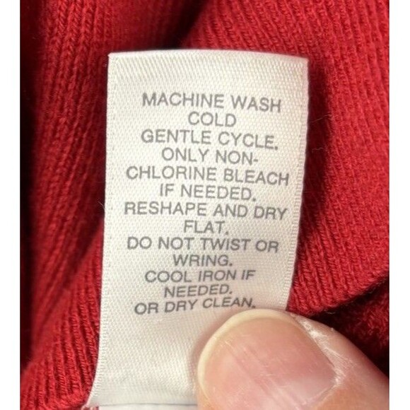 J. Jill Red Crewneck Sweater Petite Medium Long Sleeve Business Classic Women - Picture 6 of 11